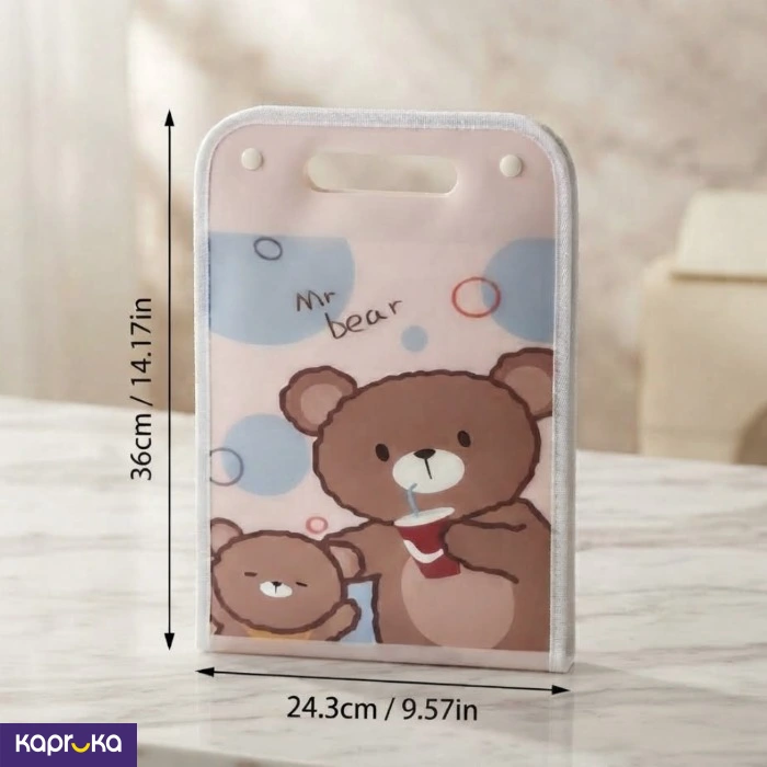 13 Pockets Expanding File Folder With Handle A4 Size Cute Mr Bear Document Organizer