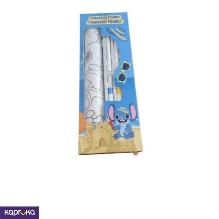 Stitch Drawing Roll For Kids Coloring Paper Roll With 6 Acrylic Markers And Measurement Tape