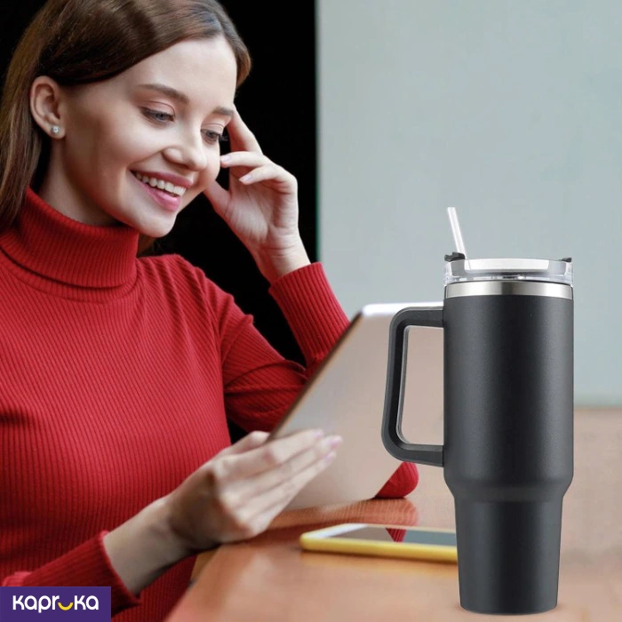 Stainless Steel Vacuum Insulated Mug 40 Oz 1300 Ml Portable Car Mug Tumbler With Handle