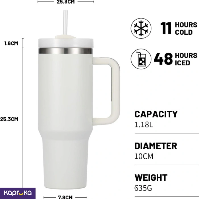 Stainless Steel Vacuum Insulated Mug 40 Oz 1300 Ml Portable Car Mug Tumbler With Handle