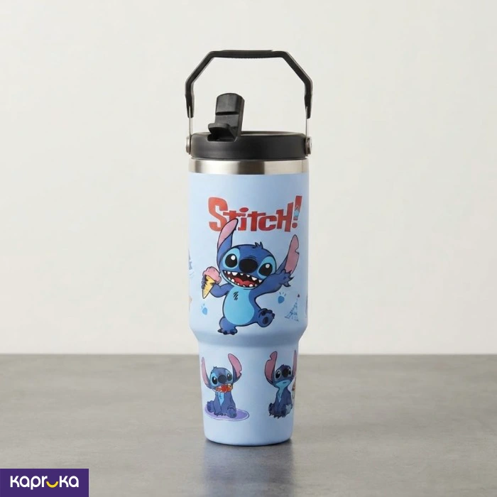 890ml Stainless Steel Beverage Cup With Handle Disney Stitch Tumbler