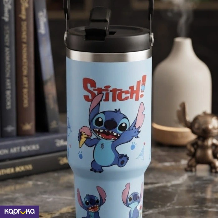890ml Stainless Steel Beverage Cup With Handle Disney Stitch Tumbler