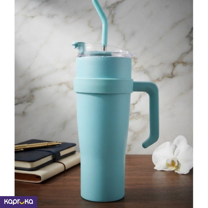 1200ml Vacuum Insulated Tumbler With Handle Stainless Steel Travel Mug With Straw