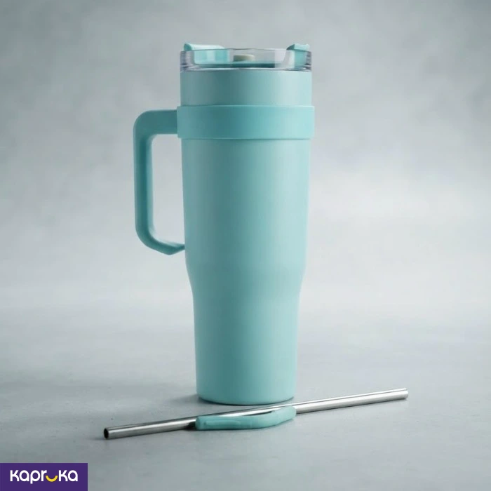 1200ml Vacuum Insulated Tumbler With Handle Stainless Steel Travel Mug With Straw