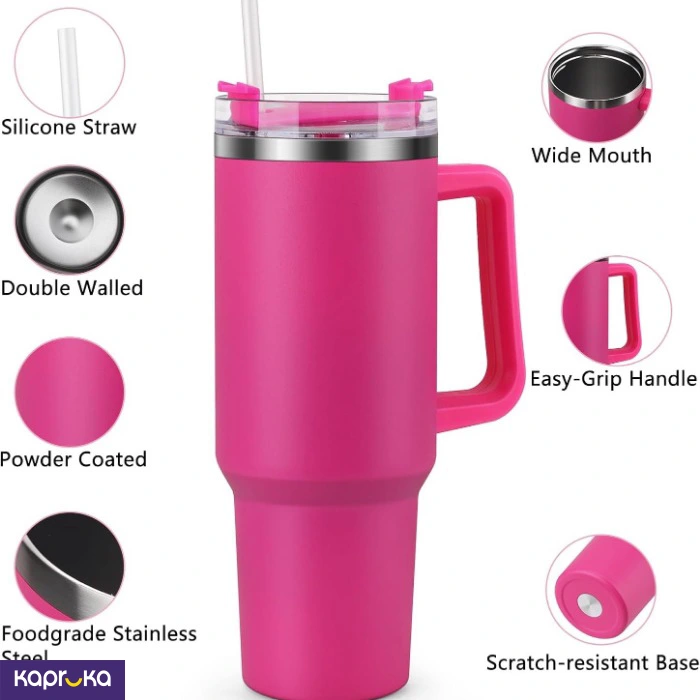 Stainless Steel Vacuum Insulated Mug 40 Oz 1300 Ml Portable Car Mug Tumbler With Handle
