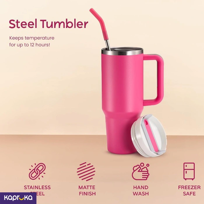 Stainless Steel Vacuum Insulated Mug 40 Oz 1300 Ml Portable Car Mug Tumbler With Handle