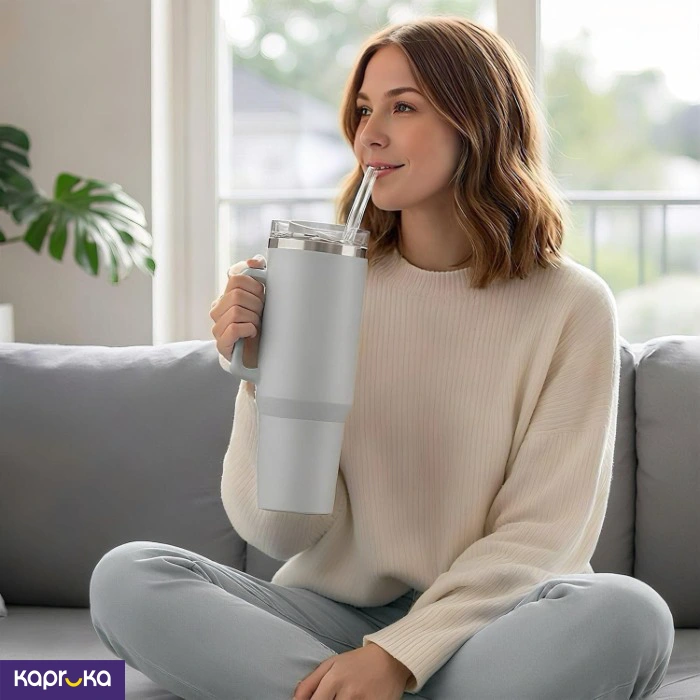 Stainless Steel Vacuum Insulated Mug 40 Oz 1300 Ml Portable Car Mug Tumbler With Handle