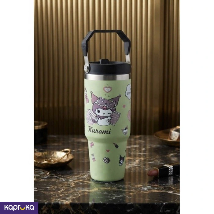 890ml Stainless Steel Tumbler With Handle Cute Kuromi Design Vacuum Insulated Cup