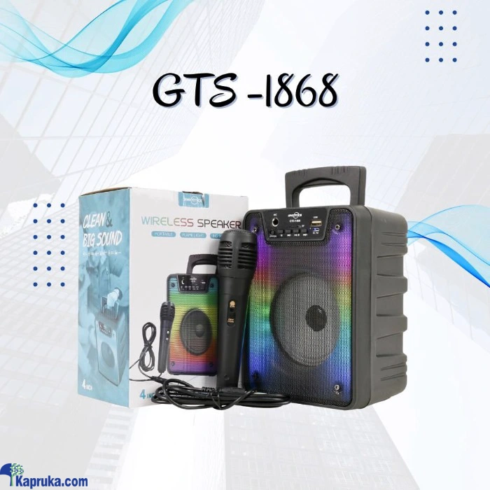GTS 1868 RGB PORTABLE KAROAKE SPEAKER WITH WIRED MIC