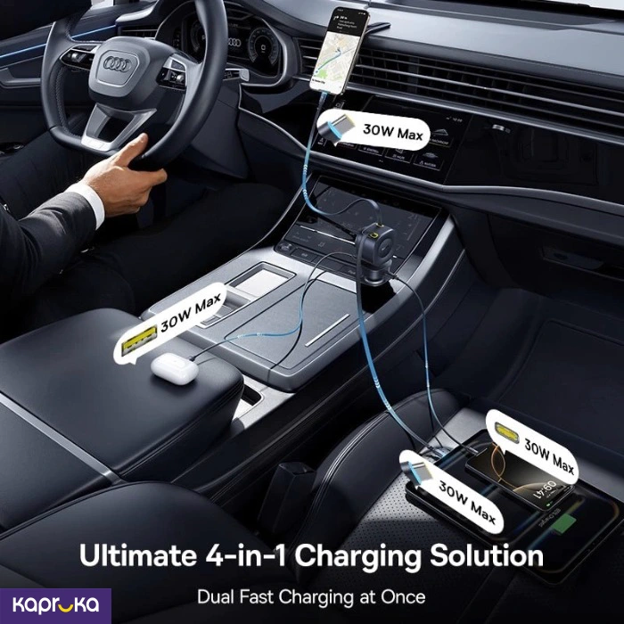 Baseus Primetrip Vr2 Max Car Charger With Retractable Cable 3c And One Usb 240w