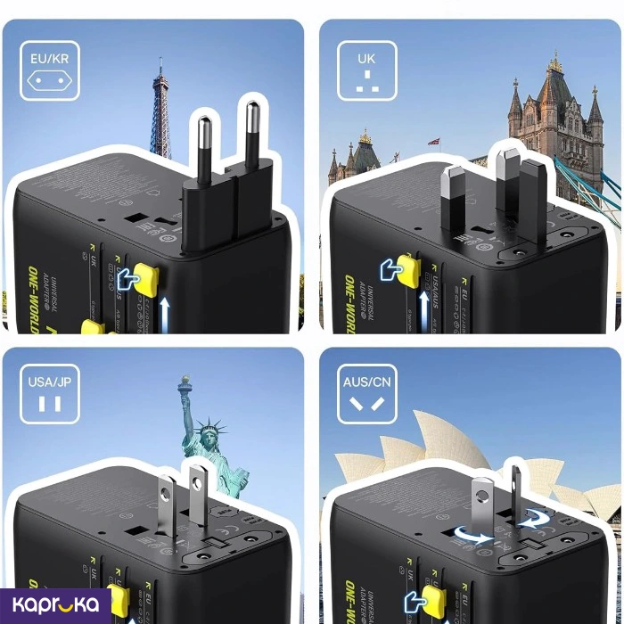 Baseus Picogo 45w 6 In 1 Universal Travel Adapter With Retractable Cable Ag11