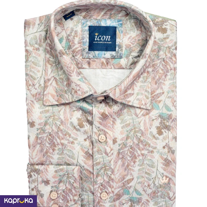 Men S Icon Slim Fit Casual Long Sleeve Printed Shirt