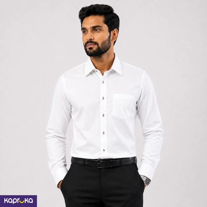Signature Men S Formal White Long Sleeve Shirt