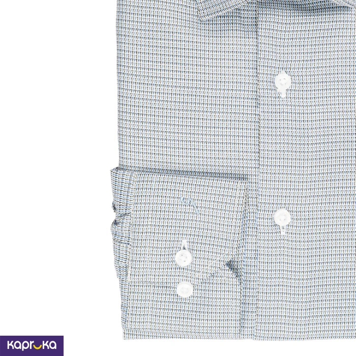 Signature Formal Mens Blue Micro Print Long Sleeve Shirt