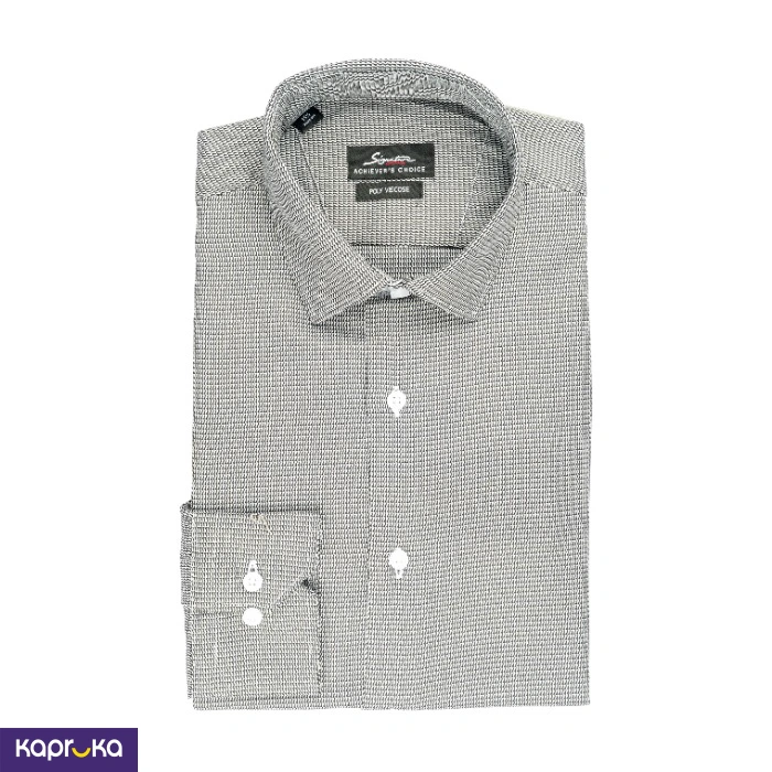 Signature Formal Men S Gray Micro Print Long Sleeve Shirt