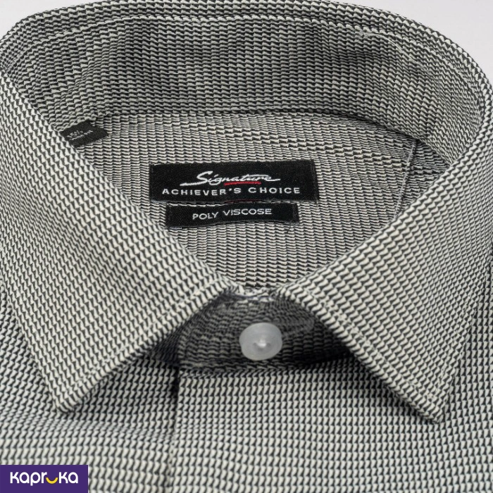 Signature Formal Men S Gray Micro Print Long Sleeve Shirt