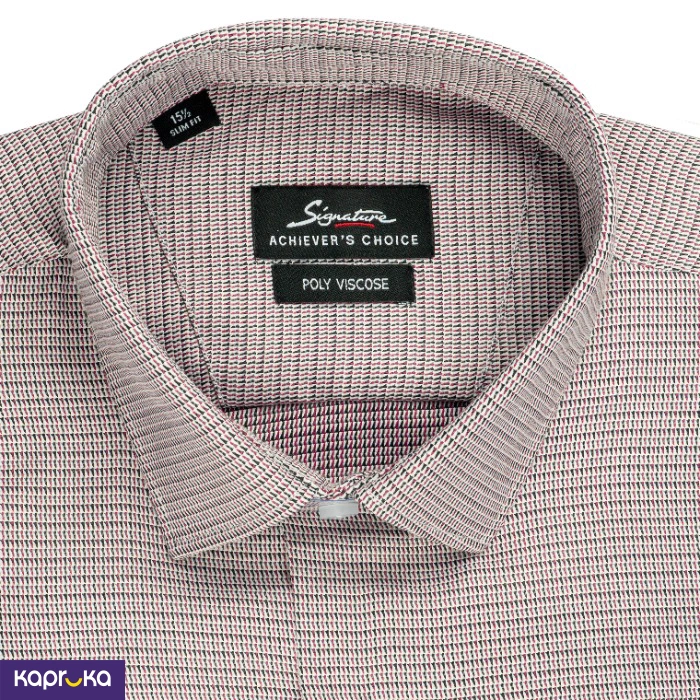 Signature Formal Men S Red Micro Print Long Sleeve Shirt