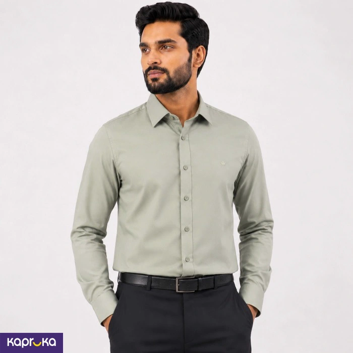 Signature Mens Icon Slim Fit Light Gray Shirt