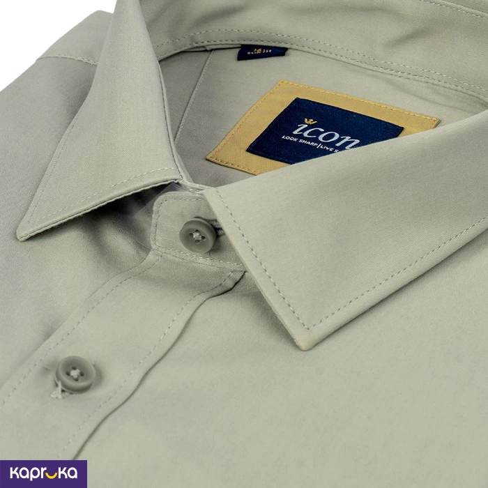 Signature Mens Icon Slim Fit Light Gray Shirt