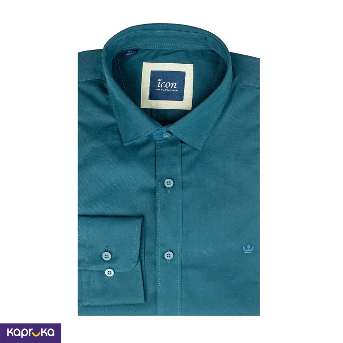 Signature Mens Icon Slim Fit Peacock Blue Shirt