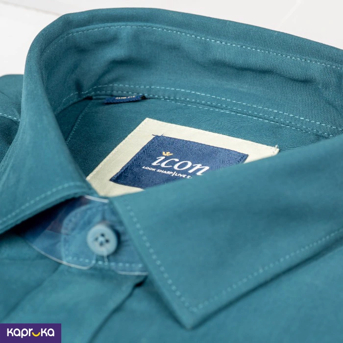 Signature Mens Icon Slim Fit Peacock Blue Shirt
