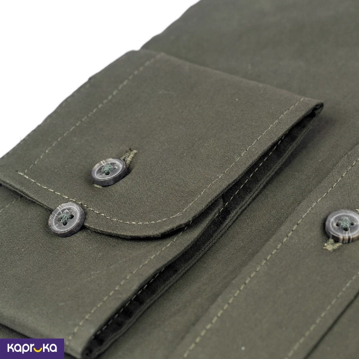 Signature Mens Icon Slim Fit Army Green Shirt
