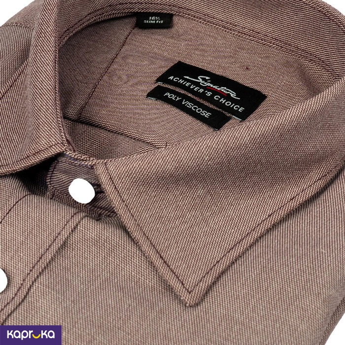 Signature Mens Slim Fit Dark Maroon Formal Shirt