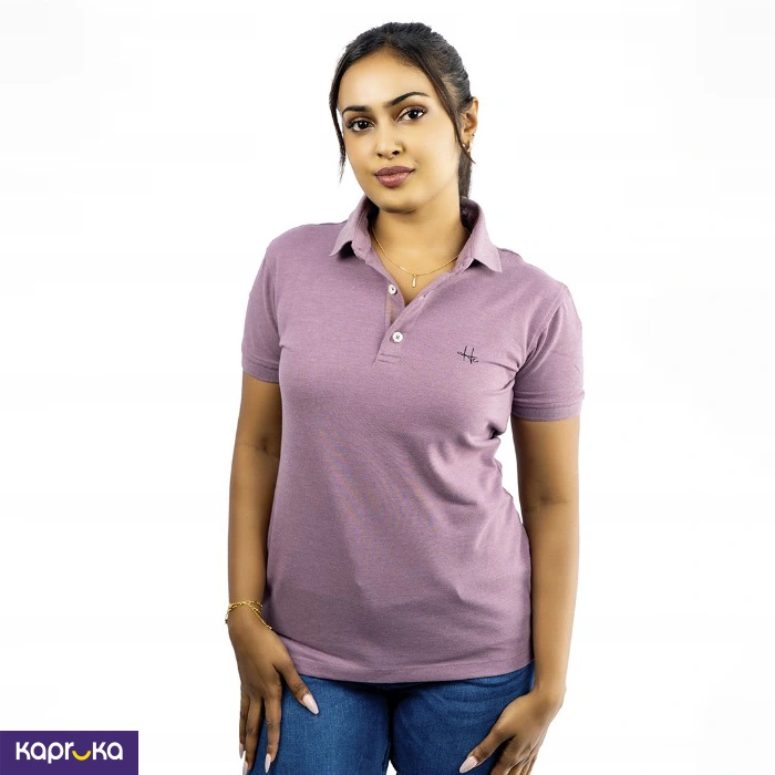 Signature Womens Classic Purple Polo T Shirt