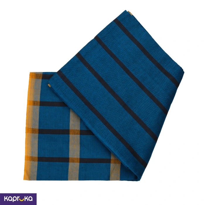 Signature Men S Blue And Black Stripe Handloom Sarong