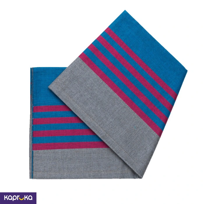 Signature Men S Blue And Gray Stripe Handloom Sarong
