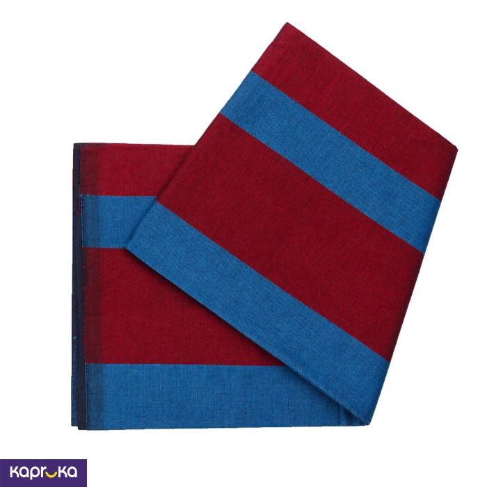 Signature Men S Blue And Red Stripe Handloom Sarong
