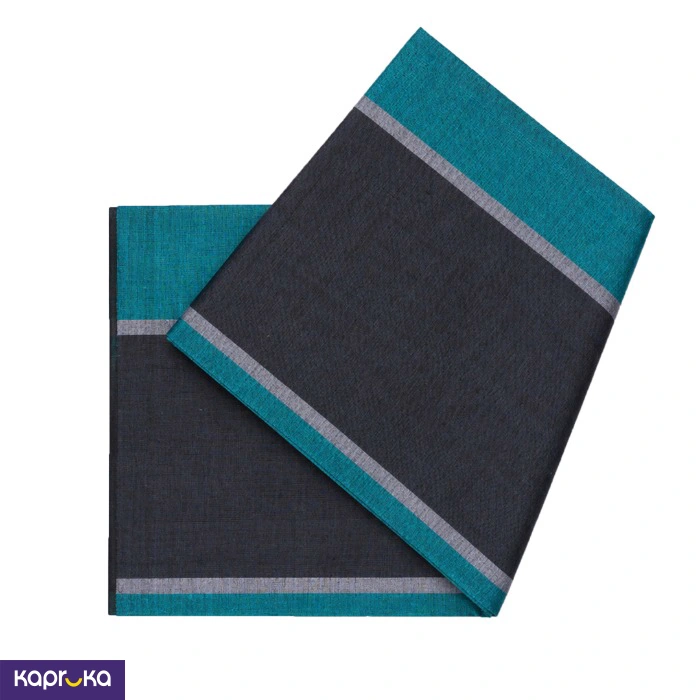 Signature Men S Charcoal Gray And Blue Stripe Handloom Sarong