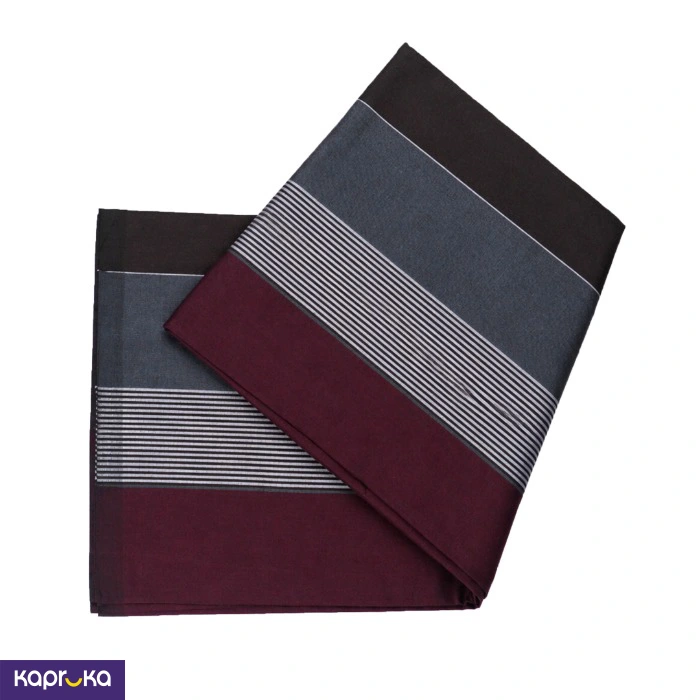 Signature Men S Gray And Meroon Stripe Handloom Sarong