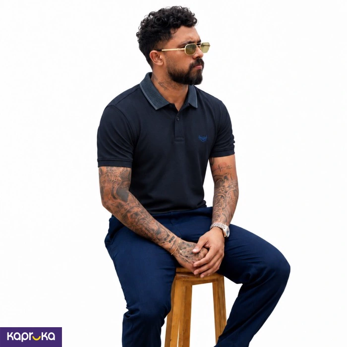 Signature Men S Casual Navy Blue Color Polo T Shirt
