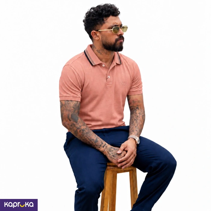 Signature Men S Casual Pink Color Polo T Shirt