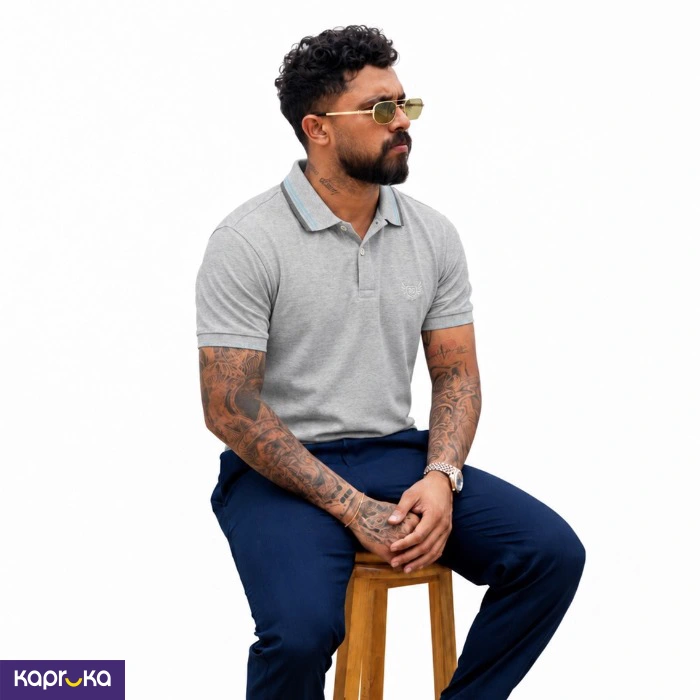 Signature Men S Casual Light Grey Color Polo T Shirt