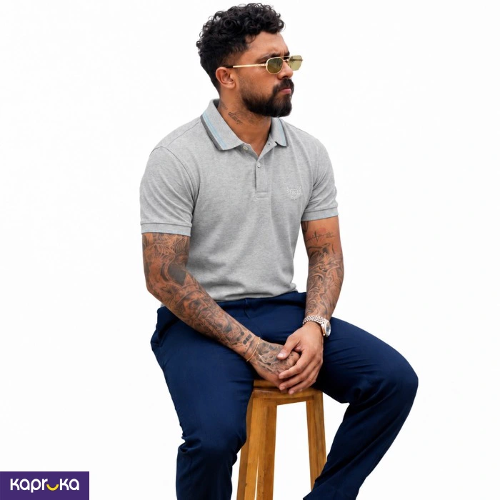 Signature Men S Casual Light Grey Color Polo T Shirt