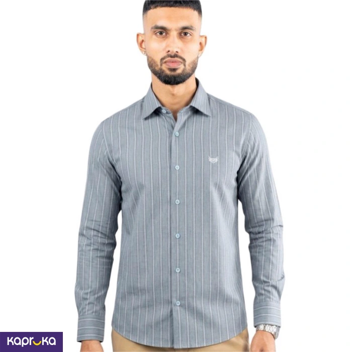 Signature Men S Slim Fit Casual Stripe Long Sleeve Shirt