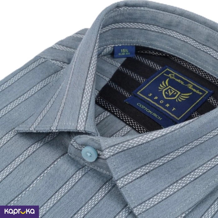Signature Men S Slim Fit Casual Stripe Long Sleeve Shirt