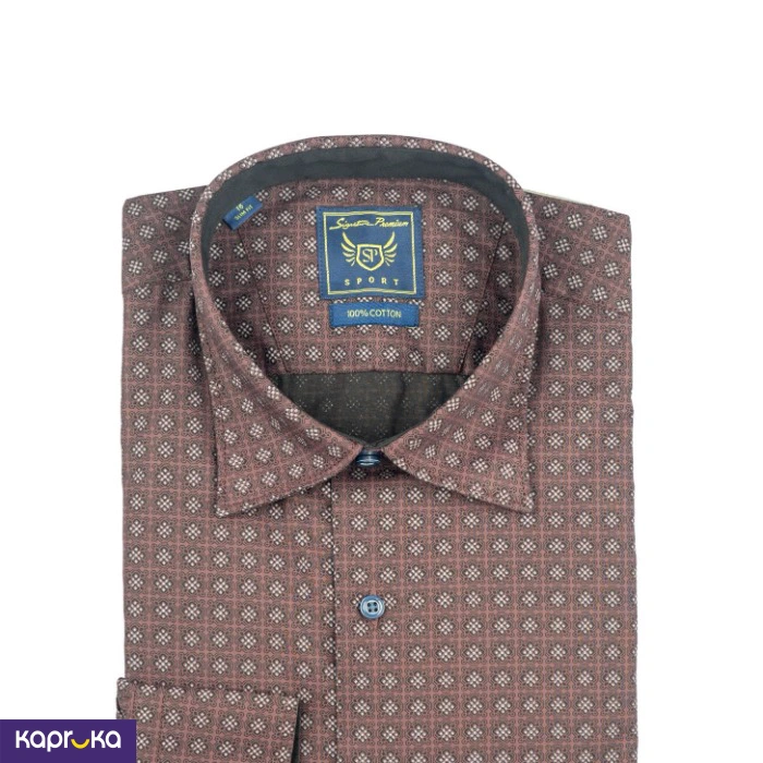 Signature Men S Casual Slim Fit Printed Long Sleeve Shirt