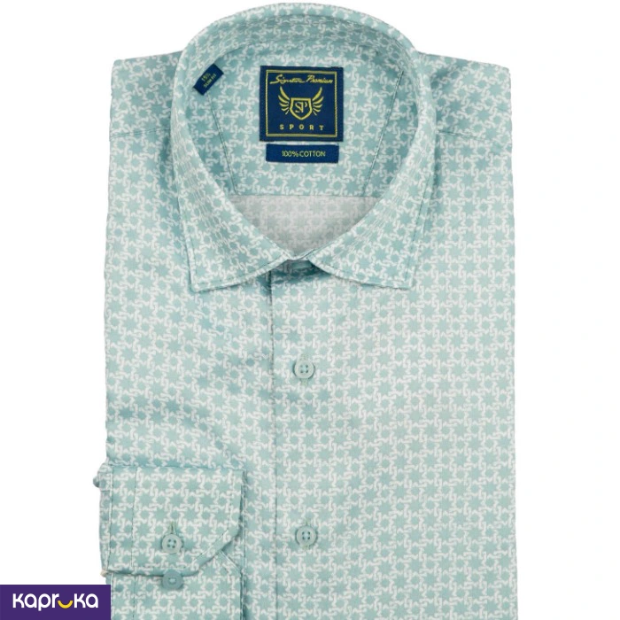 Signature Men S Casual Slim Fit Printed Long Sleeve Shirt
