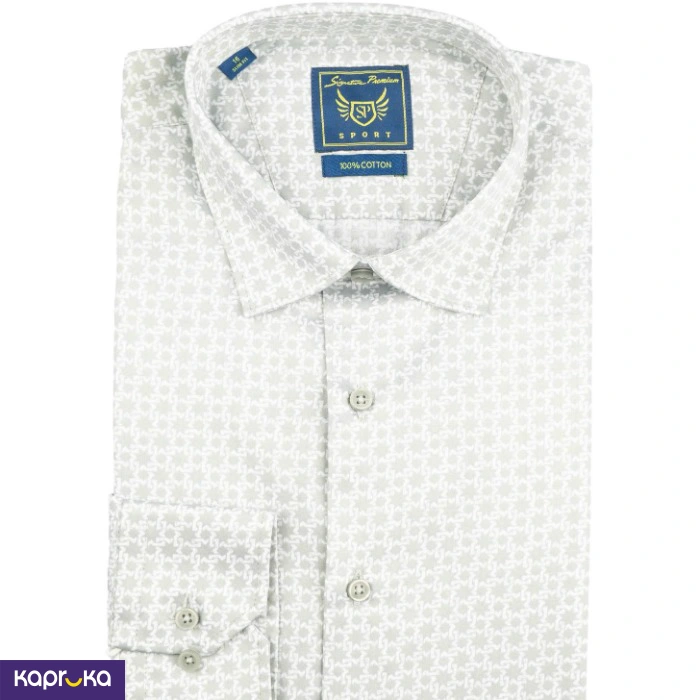 Signature Men S Casual Slim Fit Printed Long Sleeve Shirt