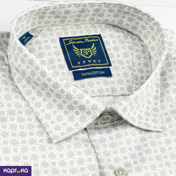 Signature Men S Casual Slim Fit Printed Long Sleeve Shirt