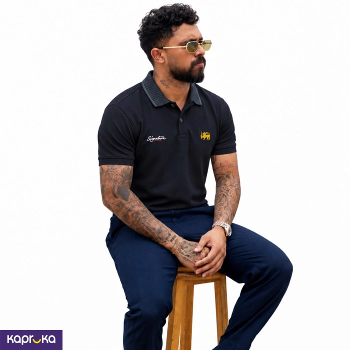 Signature Mens Lion Logo Polo T Shirt