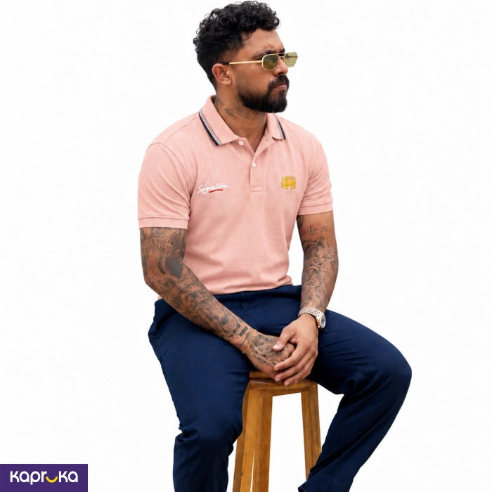 Signature Mens Lion Logo Polo T Shirt