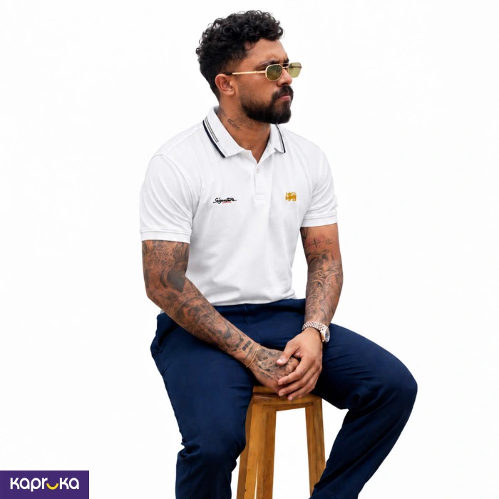 Signature Mens Lion Logo Polo T Shirt