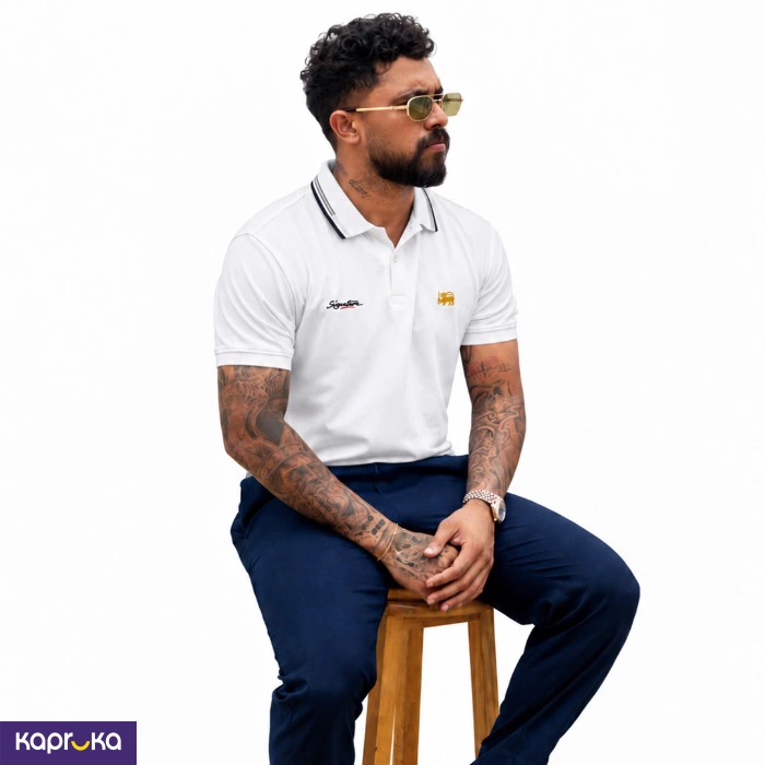 Signature Mens Lion Logo Polo T Shirt