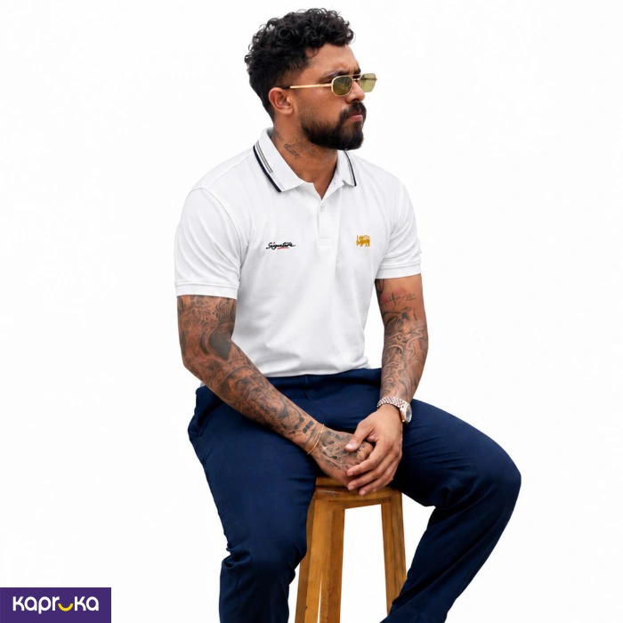Signature Mens Lion Logo Polo T Shirt