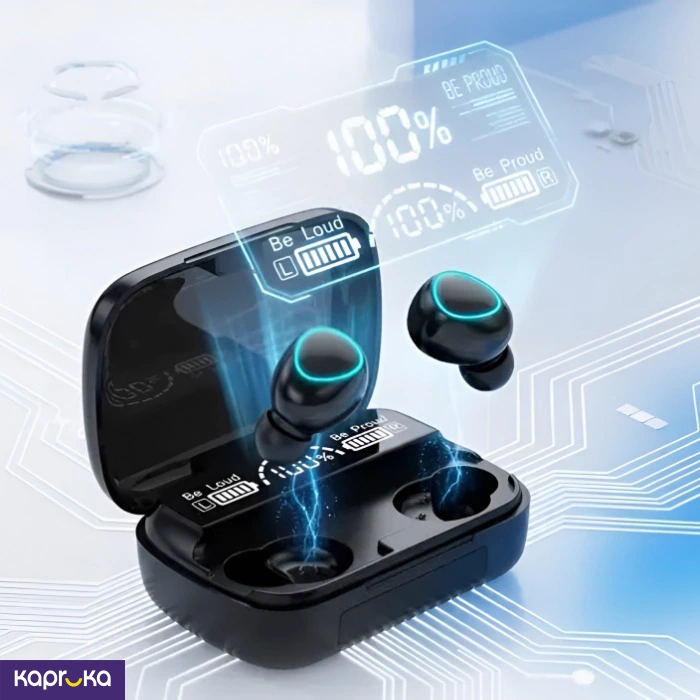 Wireless Smart Touch Earbud Piano Black Flip Charge Case