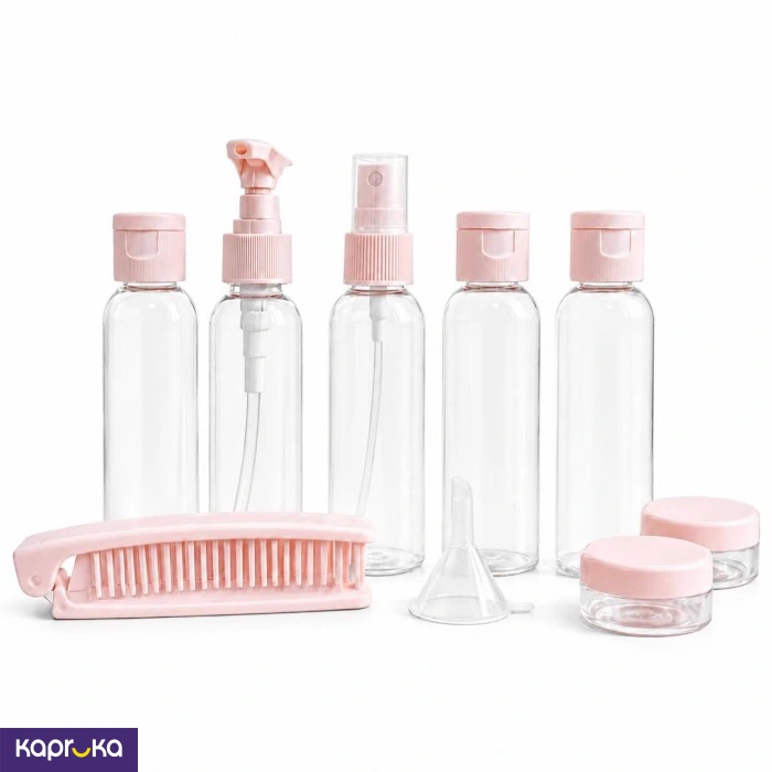 10pcs Portable Travel Bottles Set And Mini Comb Clip